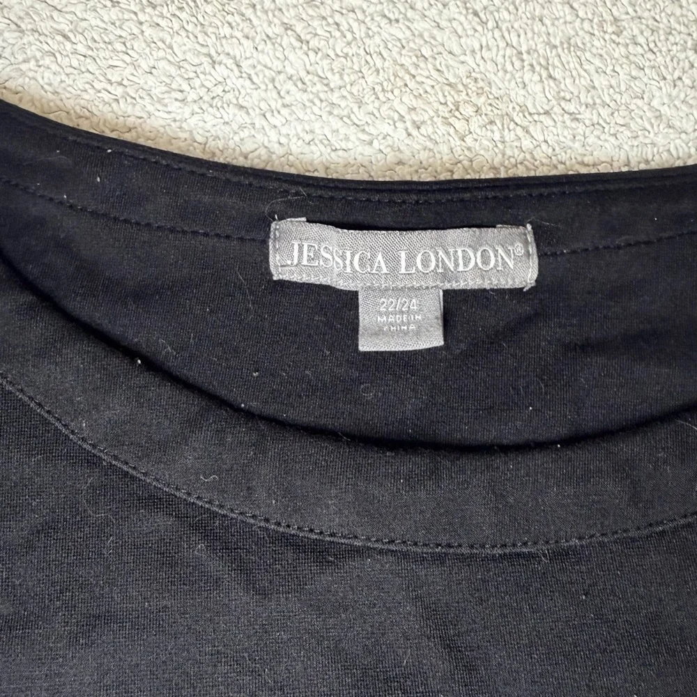 Jessica London Black Long Sleeve Smocked Detail Top - Picture 3 of 7